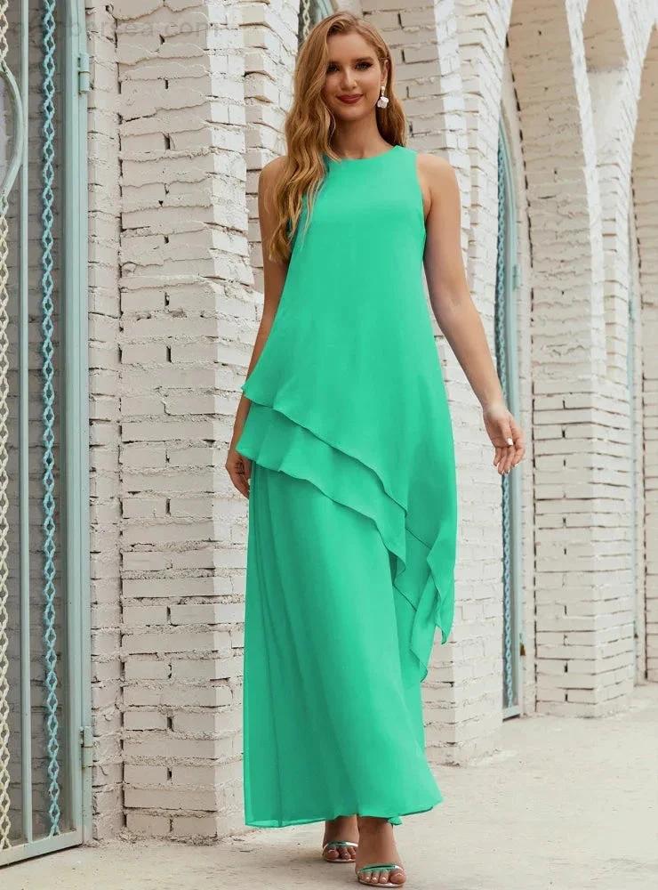 Chiffon Long Plus Size Mother of Bride Dresses Formal Bridesmaid Prom Gown SY28019 by numbersea