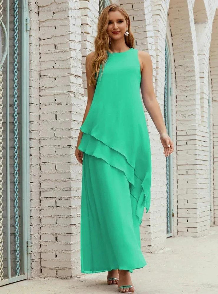 Chiffon Long Plus Size Mother of Bride Dresses Formal Bridesmaid Prom Gown SY28019 by numbersea