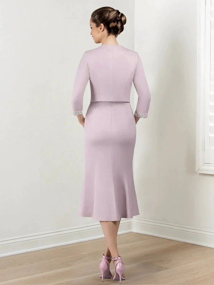 Sheath/Column Mother of the Bride Dresses with Jacket &amp; Beading by Dreamylily