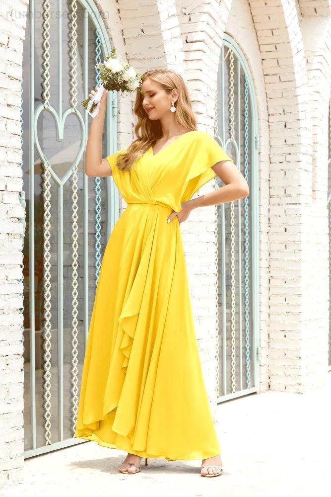 Numbersea Mother of The Bride Dresses Plus Size V-Neck Floor Length Formal Prom Dress for Wedding Guest 28020 by numbersea