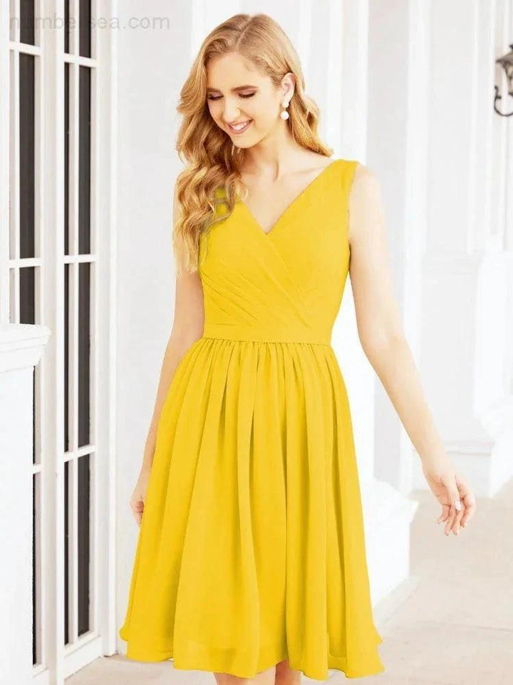 Numbersea Homecoming Dresses Knee Length Skirt V Back 28062 by numbersea