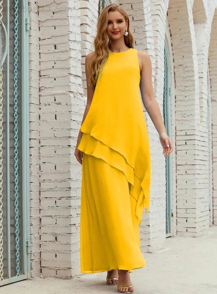 Chiffon Long Plus Size Mother of Bride Dresses Formal Bridesmaid Prom Gown SY28019 by numbersea