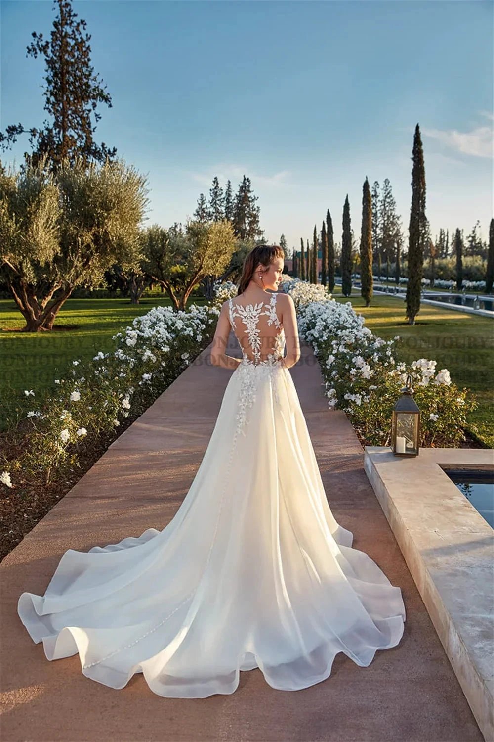 Fancy Sleeveless Wedding Dress For Women Tank Sweetheart A-line Pleat Vestido De Noiva Made To Order Bride by payinti