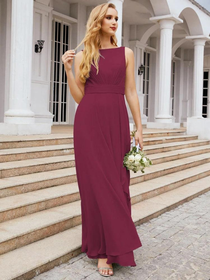 Numbersea Bridesmaid Dresses for Wedding Ruffles Long Formal Prom Gowns 28039 by numbersea