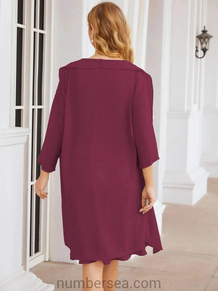 Sunnderly Mother of The Bride Dresses Prom Dress Casual Pleated Dress SY28065 by numbersea