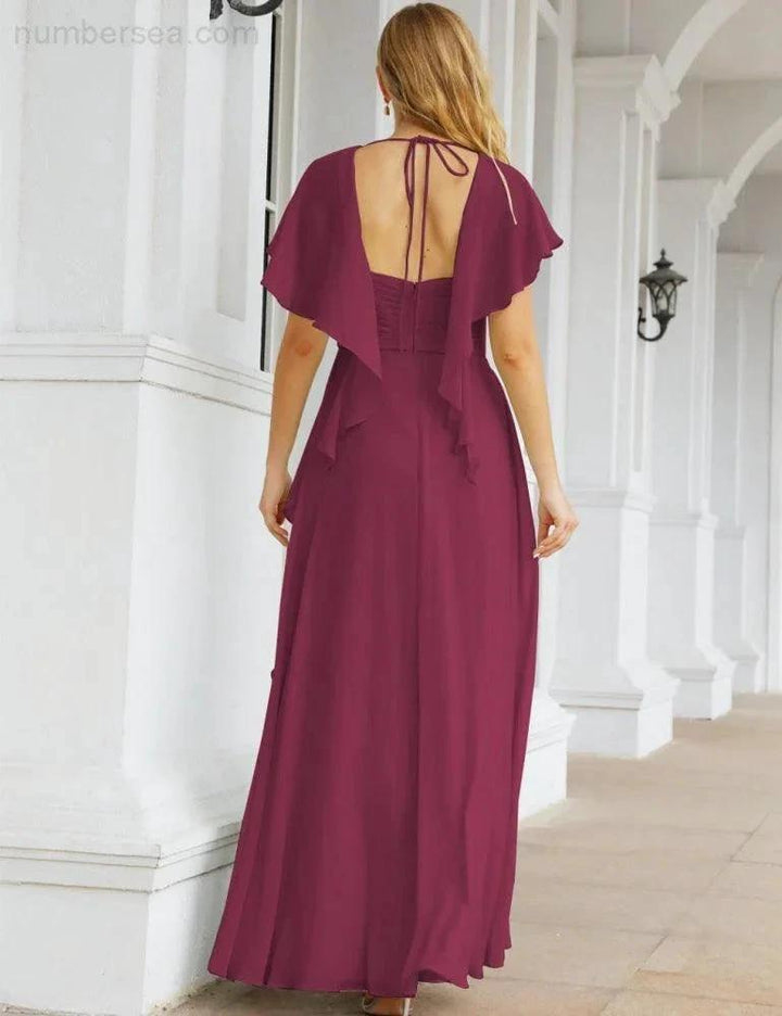 Numbersea Bridesmaid Dresses Backless Formal Prom Gowns for Evening Party Mother of The Bride Dress 28040 by numbersea
