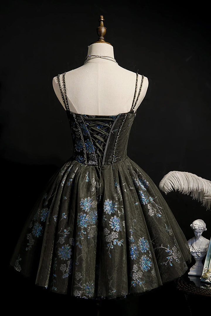 A-Line Sequins Lace Up Ball Gown Tulle Homecoming Dresses by Cicinia