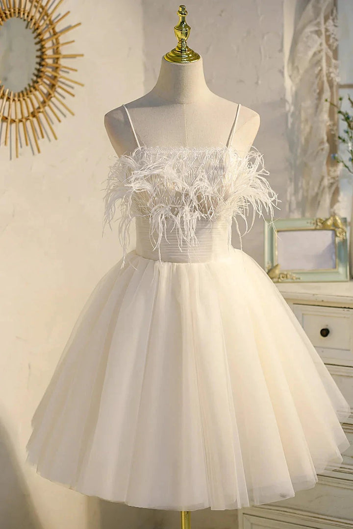 Chic Sleeveless Spaghetti Straps Tulle Princess Homecoming Dresses by Cicinia