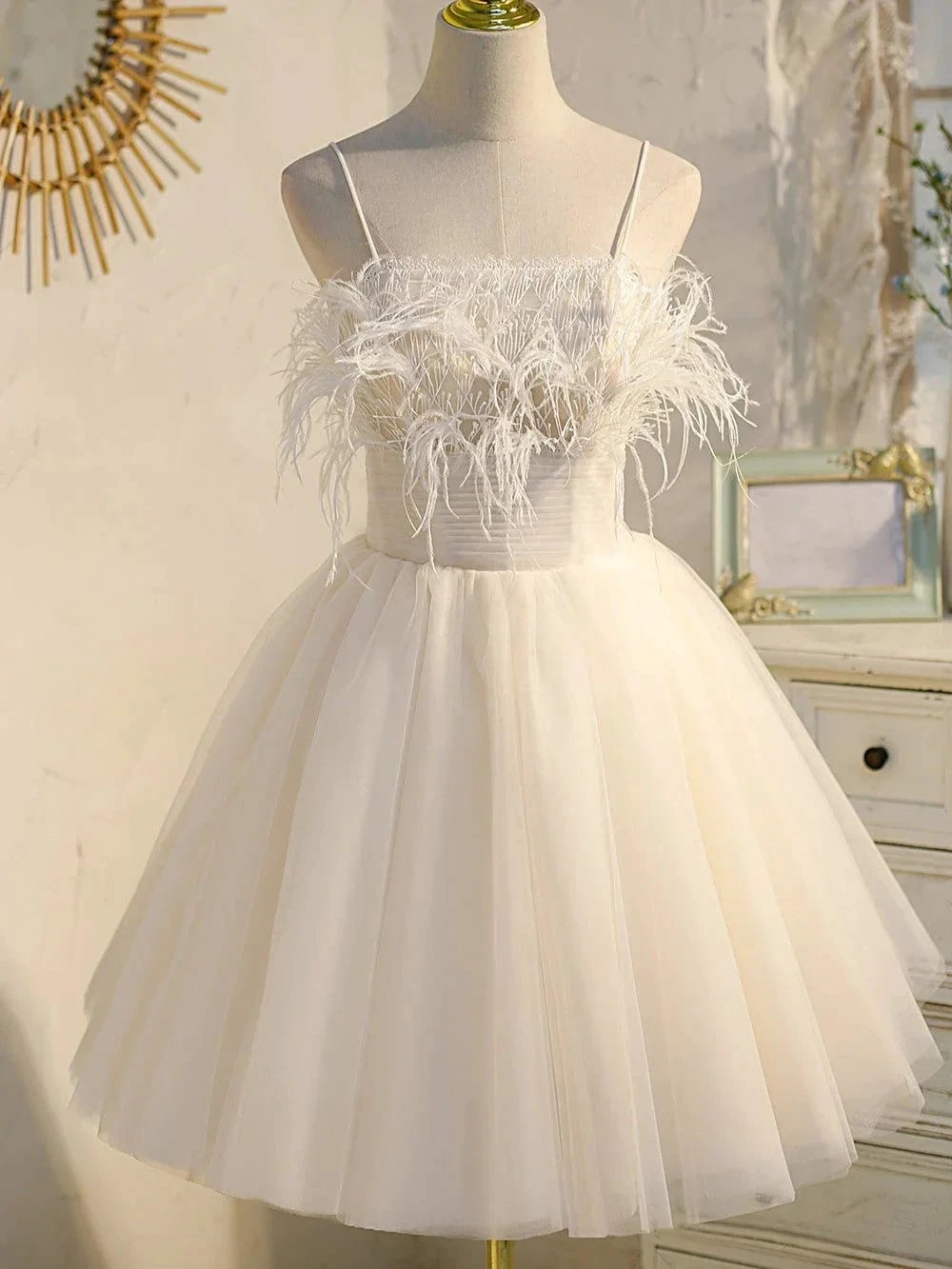 Chic Sleeveless Spaghetti Straps Tulle Princess Homecoming Dresses by Cicinia