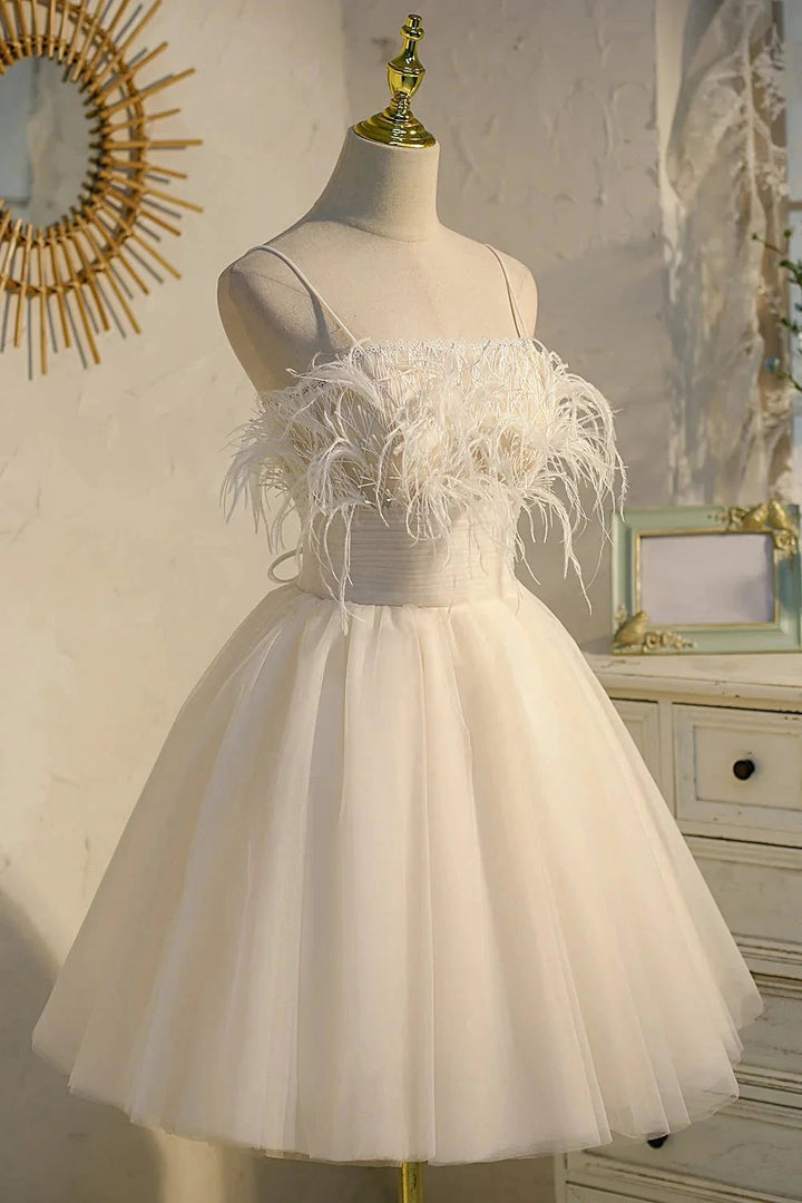 Chic Sleeveless Spaghetti Straps Tulle Princess Homecoming Dresses by Cicinia