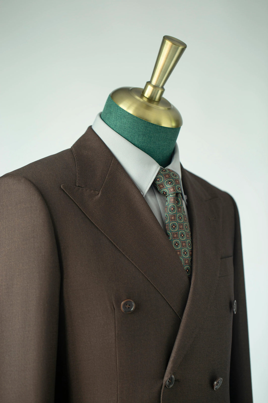 Double-Breasted Dark Brown Wool Suit | Tailored Formal Groom &amp; Business Suit by 男装