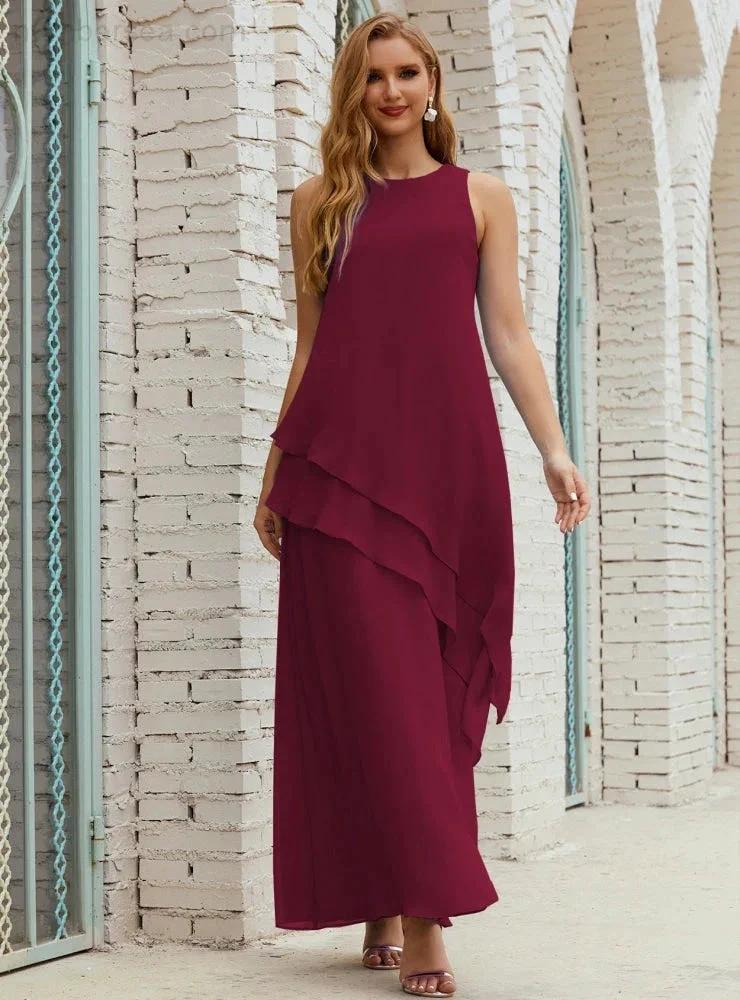 Chiffon Long Plus Size Mother of Bride Dresses Formal Bridesmaid Prom Gown SY28019 by numbersea