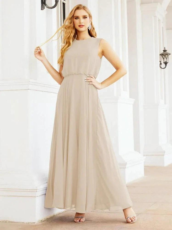 Numbersea Sleeveless Long Bridesmaid Dress A line Formal Evening Prom Gown 28025 by numbersea