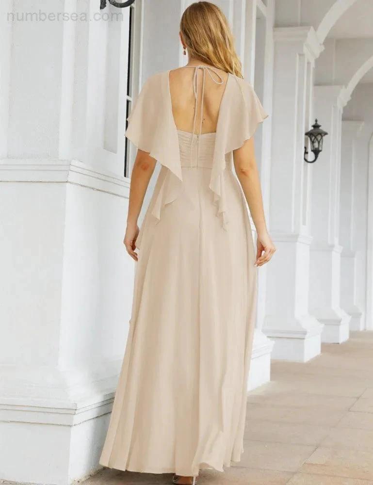 Numbersea Bridesmaid Dresses Backless Formal Prom Gowns for Evening Party Mother of The Bride Dress 28040 by numbersea