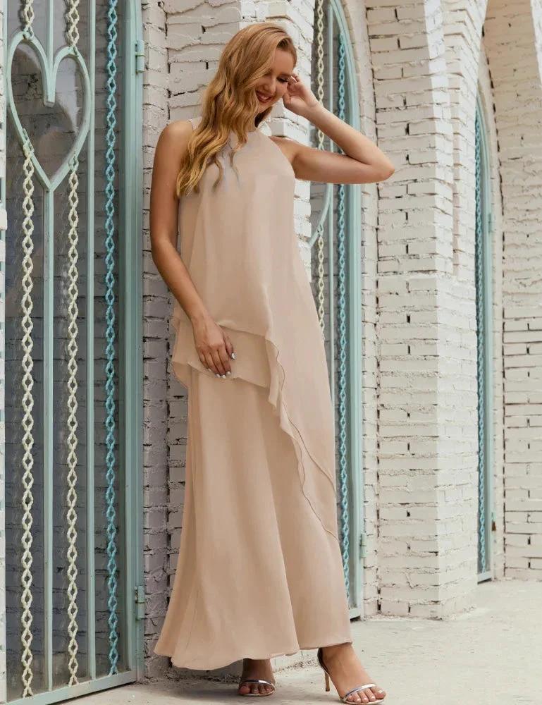 Chiffon Long Plus Size Mother of Bride Dresses Formal Bridesmaid Prom Gown SY28019 by numbersea