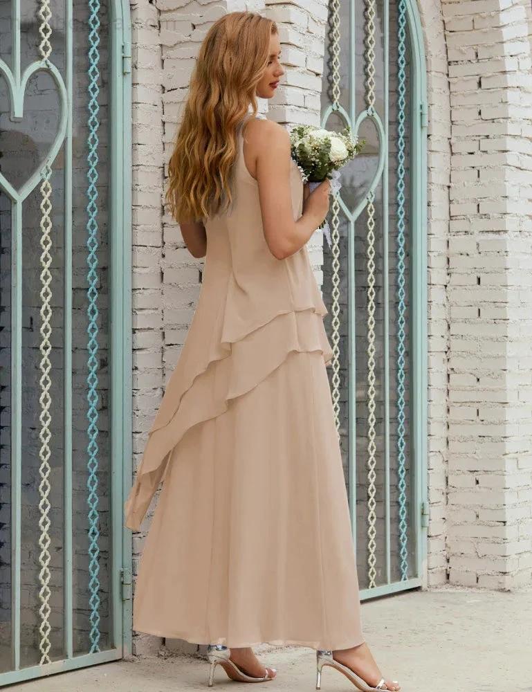 Chiffon Long Plus Size Mother of Bride Dresses Formal Bridesmaid Prom Gown SY28019 by numbersea