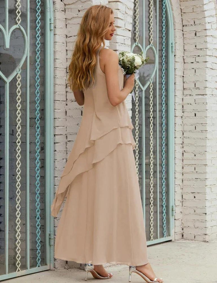 Chiffon Long Plus Size Mother of Bride Dresses Formal Bridesmaid Prom Gown SY28019 by numbersea