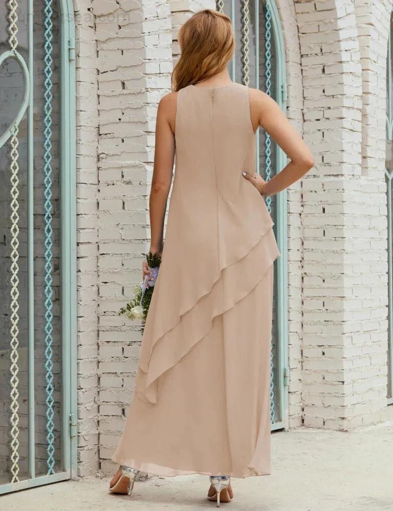 Chiffon Long Plus Size Mother of Bride Dresses Formal Bridesmaid Prom Gown SY28019 by numbersea