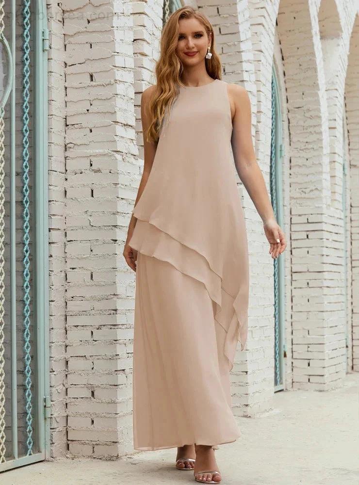 Chiffon Long Plus Size Mother of Bride Dresses Formal Bridesmaid Prom Gown SY28019 by numbersea