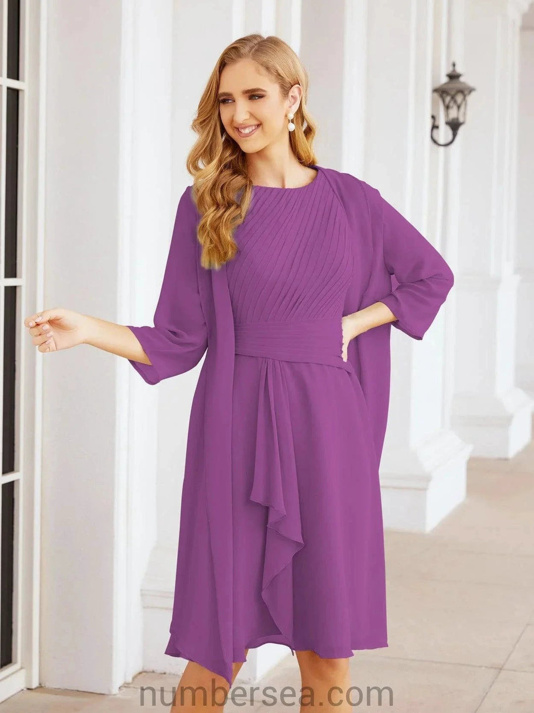 Sunnderly Mother of The Bride Dresses Prom Dress Casual Pleated Dress SY28065 by numbersea