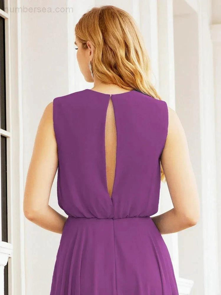 Numbersea Sleeveless Long Bridesmaid Dress A line Formal Evening Prom Gown 28025 by numbersea