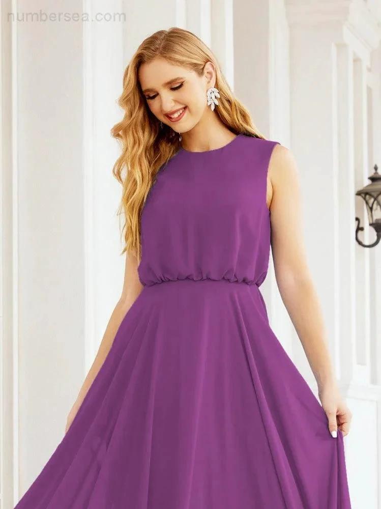 Numbersea Sleeveless Long Bridesmaid Dress A line Formal Evening Prom Gown 28025 by numbersea