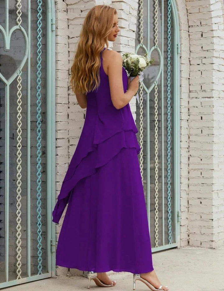 Chiffon Long Plus Size Mother of Bride Dresses Formal Bridesmaid Prom Gown SY28019 by numbersea