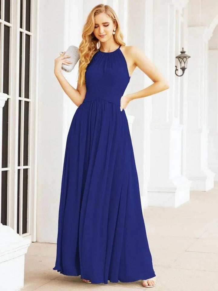 Numbersea Sleeveless Bridesmaid Dresses Long Prom Gown Zipper with Keyhole Back 28056 by numbersea