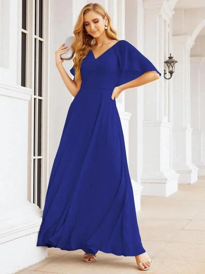 Numbersea Bridesmaid Dresses for Wedding Formal Evening Party Prom Gown with Cape 28050 by numbersea