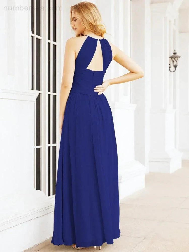 Numbersea Sleeveless Bridesmaid Dresses Long Prom Gown Zipper with Keyhole Back 28056 by numbersea