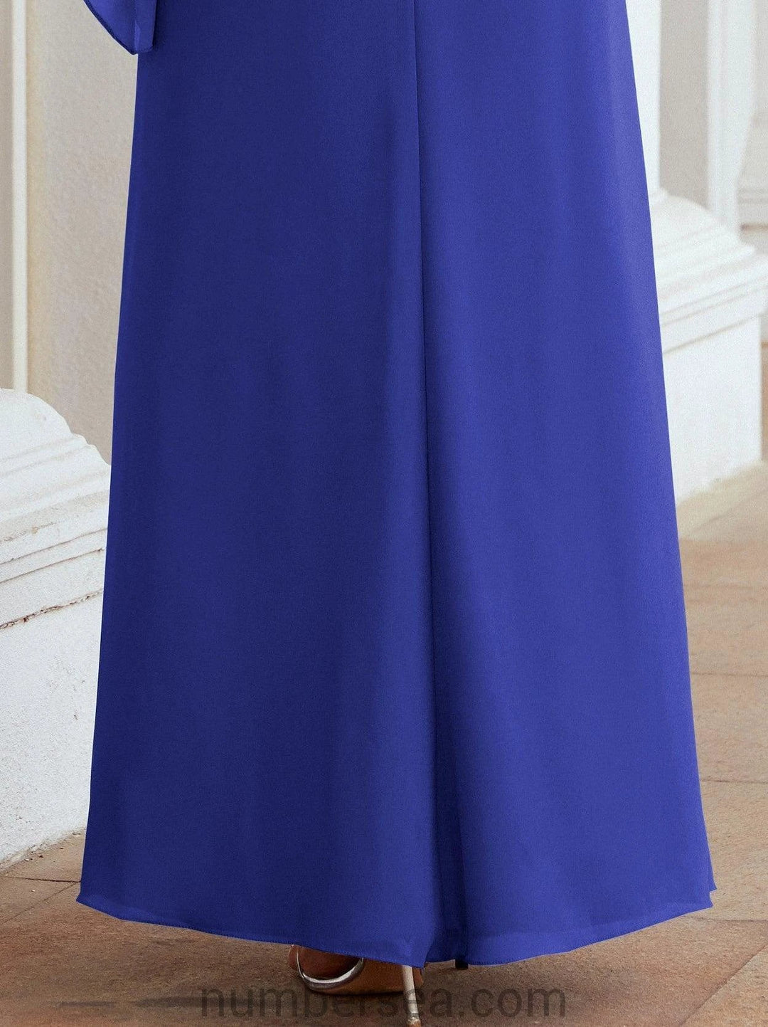 Sunnderly Formal Party Gown Dress Long Mother of The Bride Dresses with Ruffle Cape SY28026 by numbersea