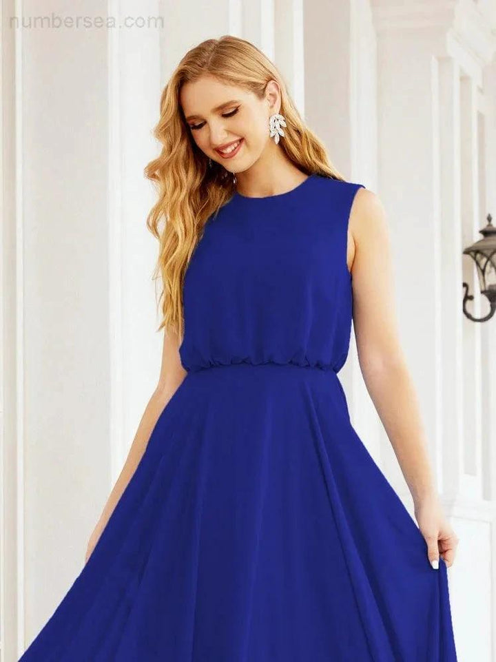 Numbersea Sleeveless Long Bridesmaid Dress A line Formal Evening Prom Gown 28025 by numbersea