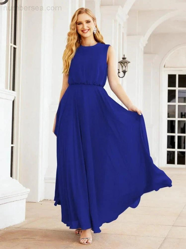 Numbersea Sleeveless Long Bridesmaid Dress A line Formal Evening Prom Gown 28025 by numbersea