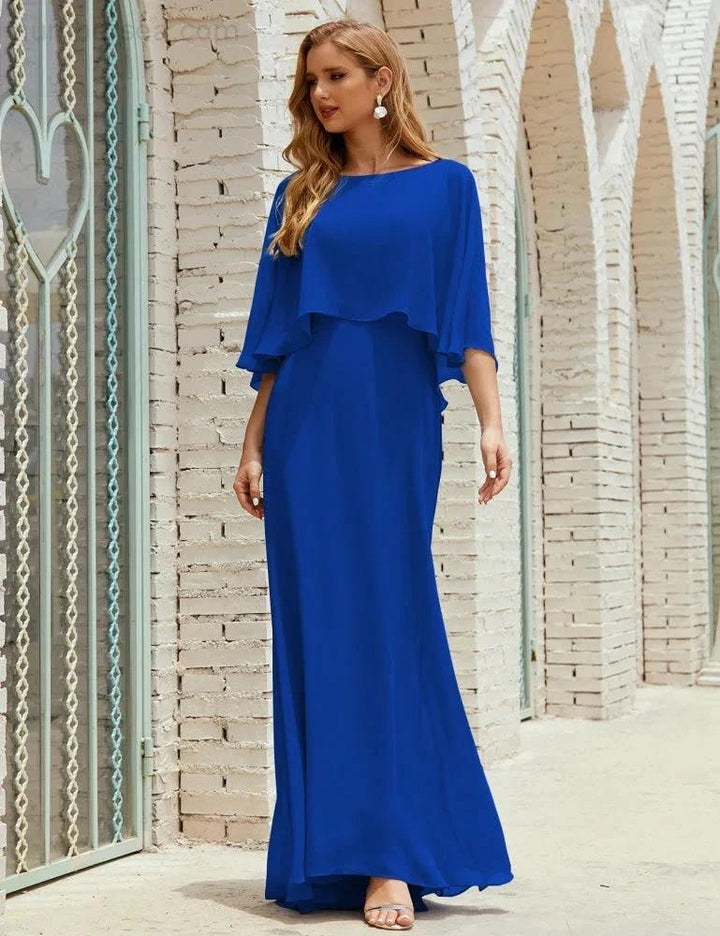 Sunnderly Bridesmaid Dress Women Long Sleeve V-Neck Chiffon Formal Wedding Party Dress SY28018 by numbersea
