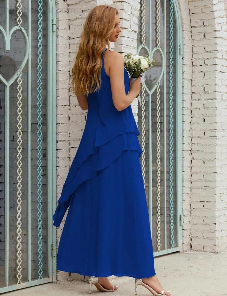 Chiffon Long Plus Size Mother of Bride Dresses Formal Bridesmaid Prom Gown SY28019 by numbersea