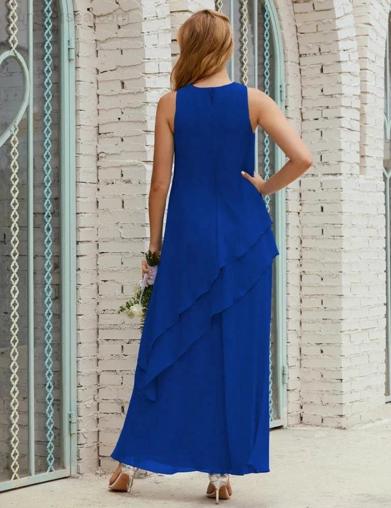 Chiffon Long Plus Size Mother of Bride Dresses Formal Bridesmaid Prom Gown SY28019 by numbersea