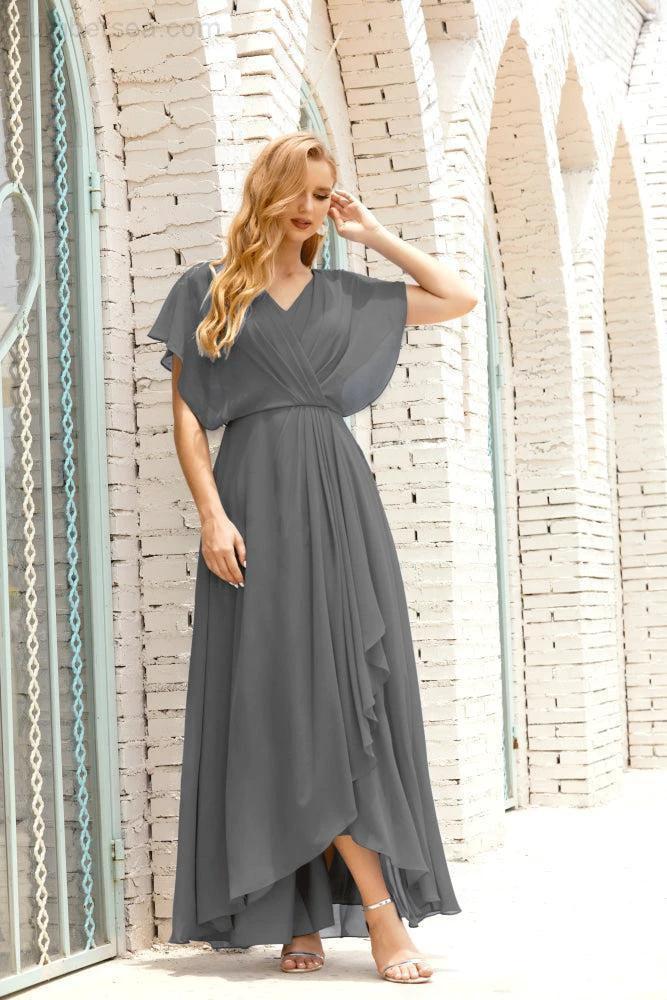 Numbersea Mother of The Bride Dresses Plus Size V-Neck Floor Length Formal Prom Dress for Wedding Guest 28020 by numbersea