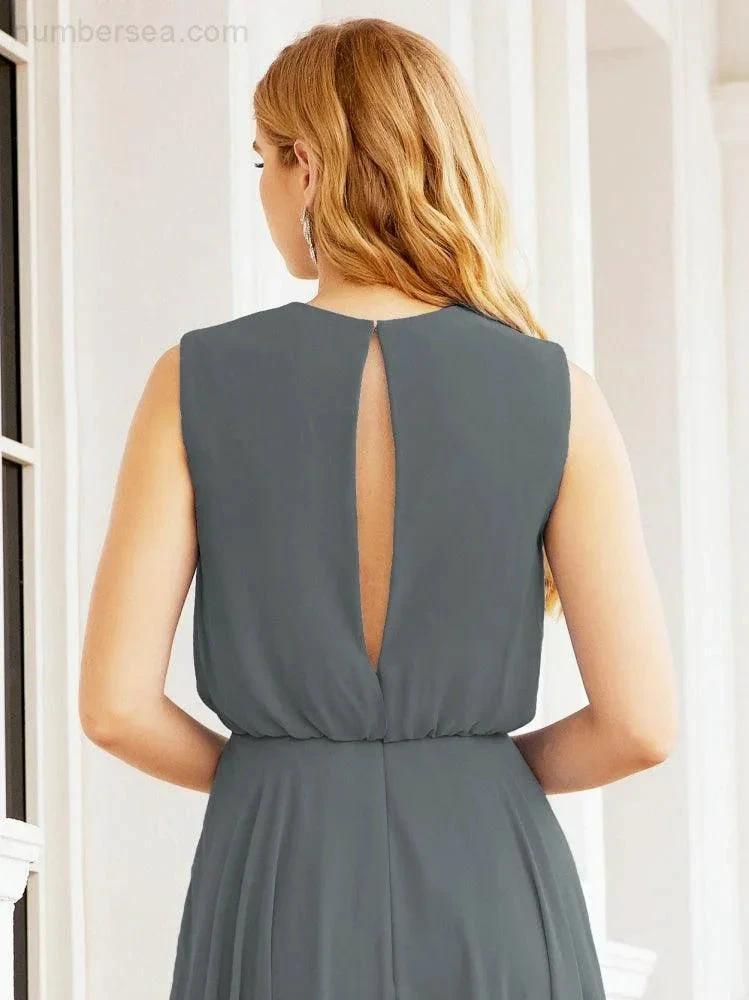 Numbersea Sleeveless Long Bridesmaid Dress A line Formal Evening Prom Gown 28025 by numbersea