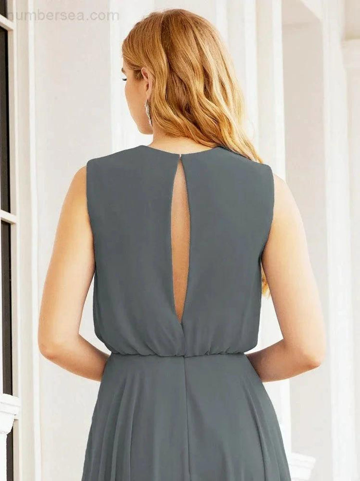 Numbersea Sleeveless Long Bridesmaid Dress A line Formal Evening Prom Gown 28025 by numbersea