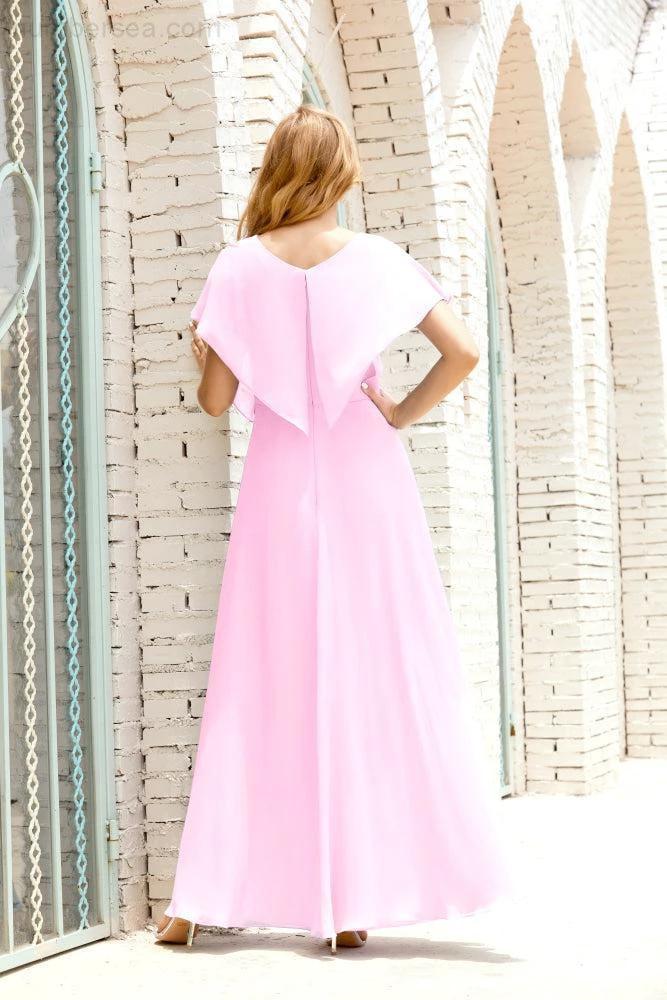 Numbersea Mother of The Bride Dresses Plus Size V-Neck Floor Length Formal Prom Dress for Wedding Guest 28020 by numbersea