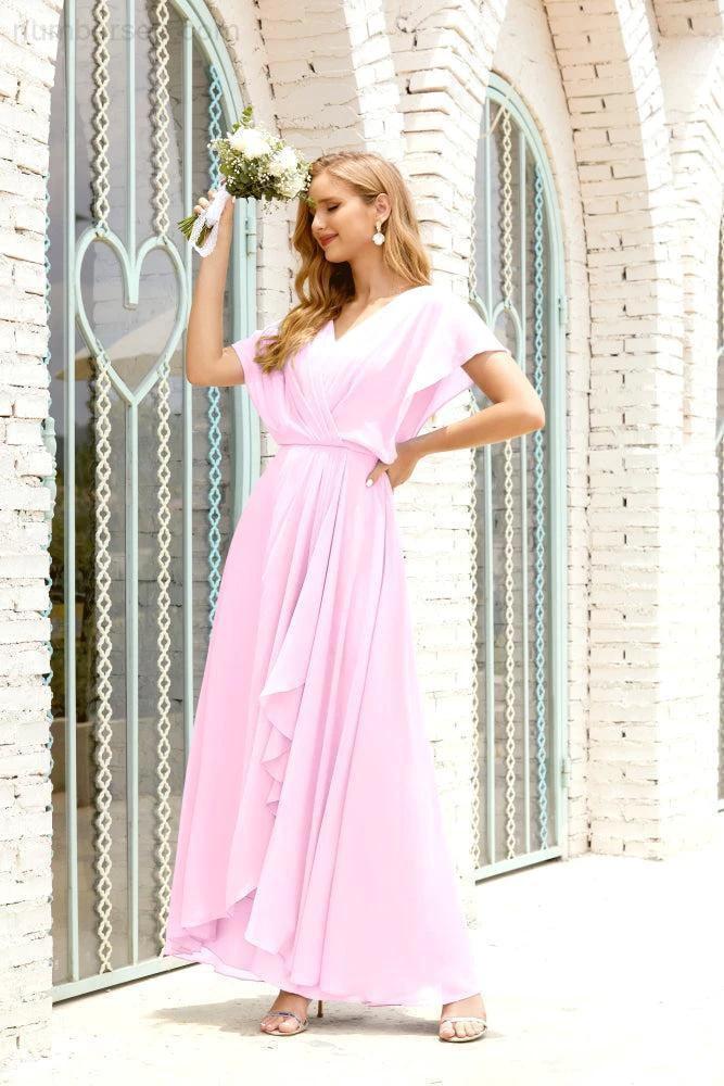 Numbersea Mother of The Bride Dresses Plus Size V-Neck Floor Length Formal Prom Dress for Wedding Guest 28020 by numbersea
