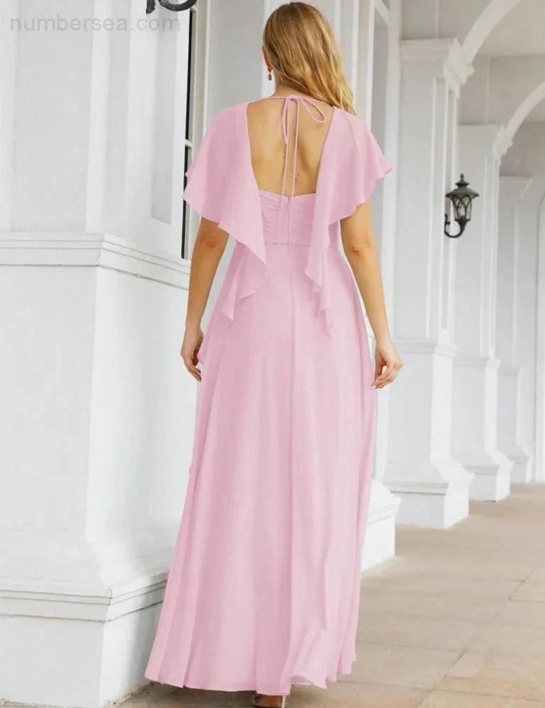 Numbersea Bridesmaid Dresses Backless Formal Prom Gowns for Evening Party Mother of The Bride Dress 28040 by numbersea