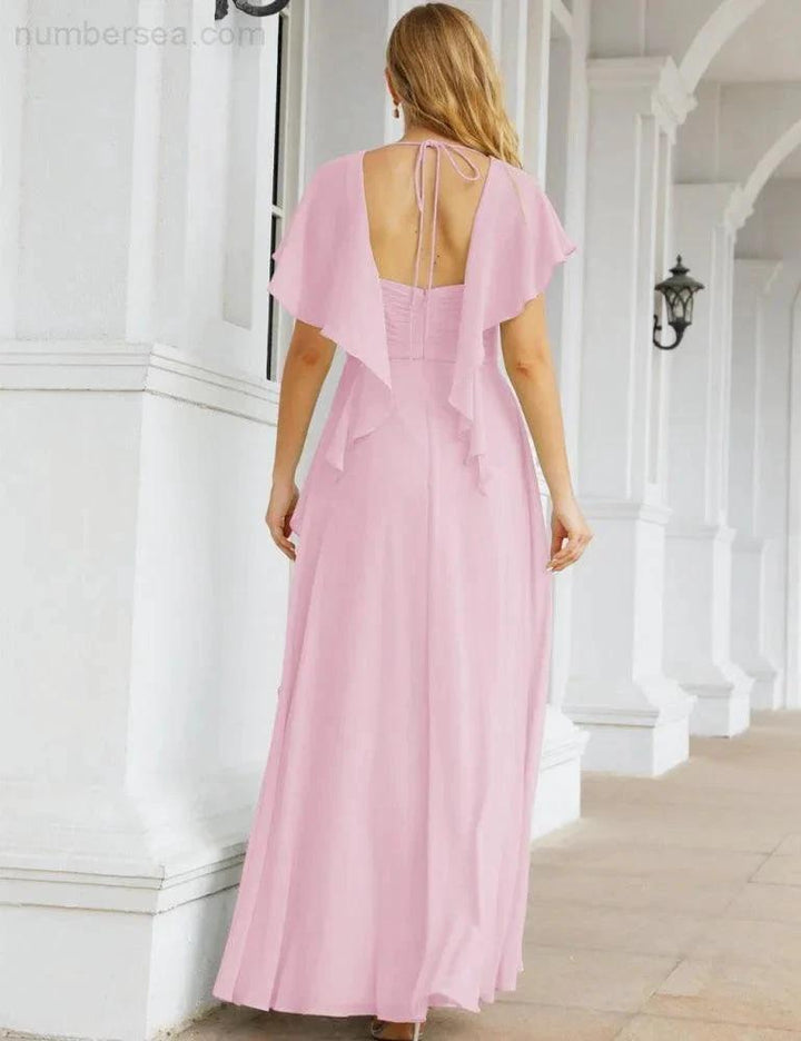 Numbersea Bridesmaid Dresses Backless Formal Prom Gowns for Evening Party Mother of The Bride Dress 28040 by numbersea