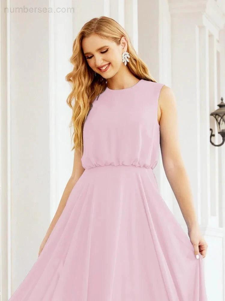 Numbersea Sleeveless Long Bridesmaid Dress A line Formal Evening Prom Gown 28025 by numbersea