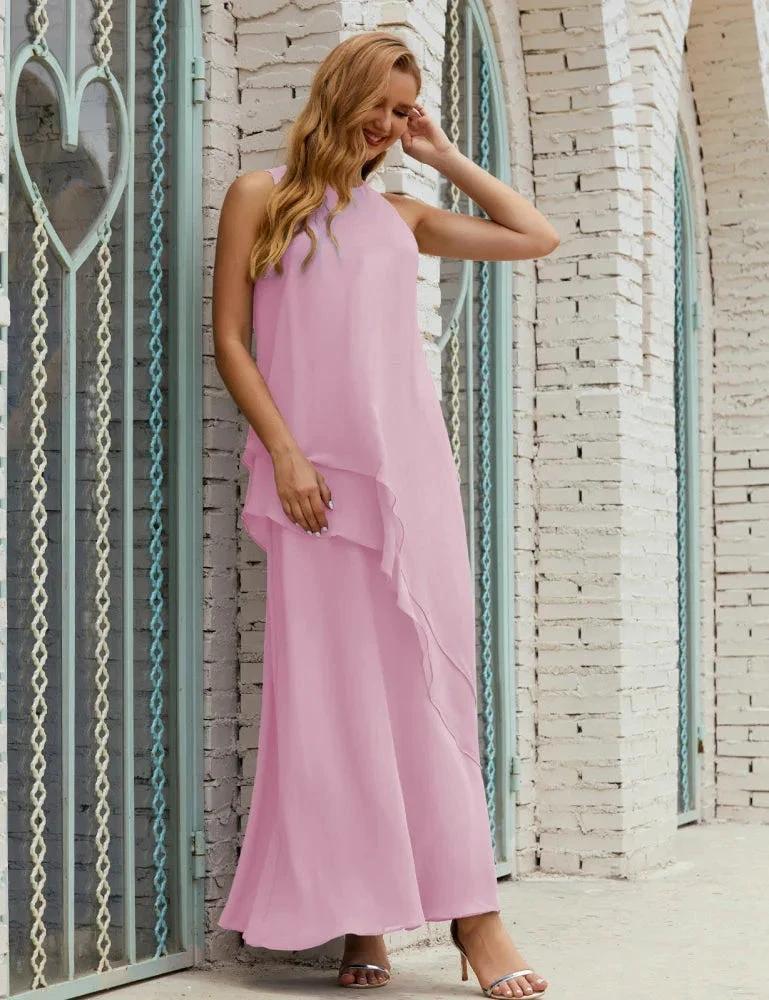 Chiffon Long Plus Size Mother of Bride Dresses Formal Bridesmaid Prom Gown SY28019 by numbersea