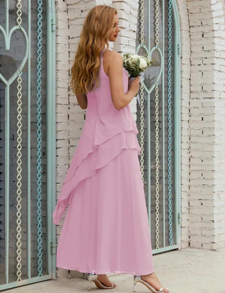 Chiffon Long Plus Size Mother of Bride Dresses Formal Bridesmaid Prom Gown SY28019 by numbersea