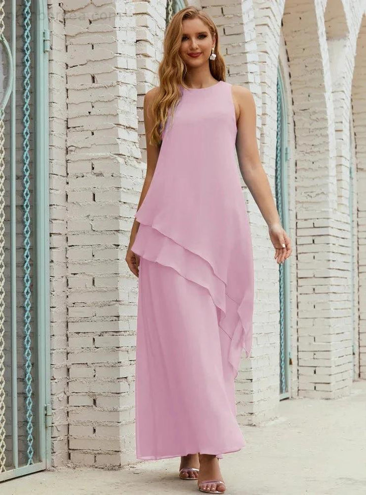 Chiffon Long Plus Size Mother of Bride Dresses Formal Bridesmaid Prom Gown SY28019 by numbersea