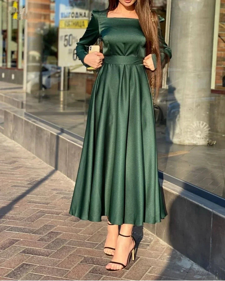 Simple Green Square Neckline A-line Prom Dress,Green Evening Dress Y5553 by simplepromdress