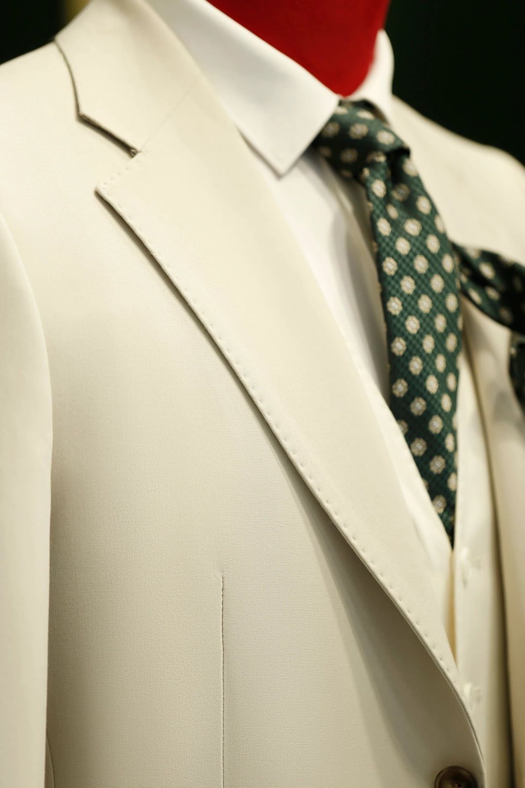 Three-Piece Cream Wool Suit | Tailored Formal Groom &amp; Summer Wedding Suit by 男装