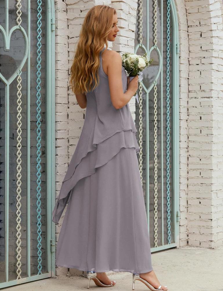 Chiffon Long Plus Size Mother of Bride Dresses Formal Bridesmaid Prom Gown SY28019 by numbersea